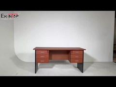 Moderne stijl kantoor bureau met opslag MDF houtmateriaal met zijkast OEM