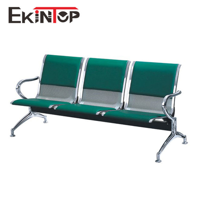 Groene Luchthaven het Wachten Gebiedsstoelen, Staal 3 Seater-Stoel met Synthetisch Leer