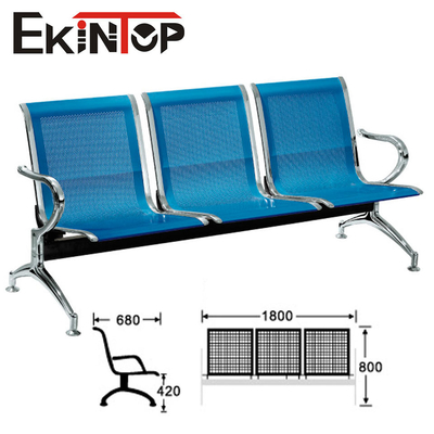 De roestvrije Stoelen van de Metaalontvangst, 3 Seater Stoel Achter elkaar voor Openbare Bankzaal