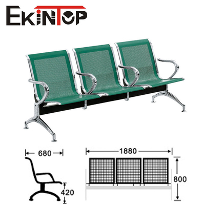 Groen Roestvrij staal 3 Seater-Stoel voor de School van de Kliniekluchthaven