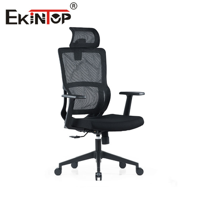 OEM ODM Hoge Achter Ergonomische Stoel, Zwart Mesh Chair With Fixed Armrest