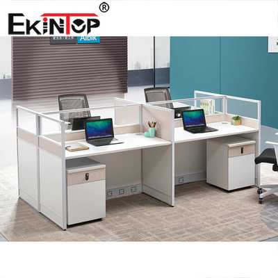 Het commerciële Moderne 4 Seater Verklaarde Meubilair ISO9001 van het Bureauwerkstation