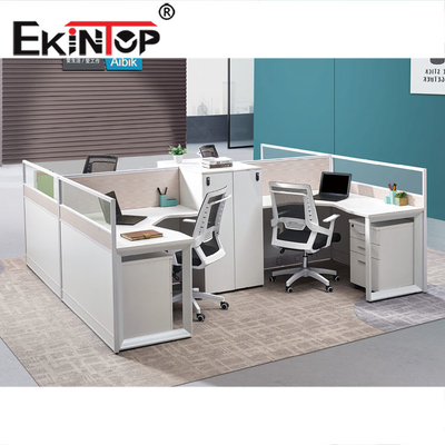 Het commerciële Moderne 4 Seater Verklaarde Meubilair ISO9001 van het Bureauwerkstation