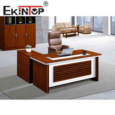 Houtfineer Top Executive bureau en stoel Houten bureauset met archiefkast
