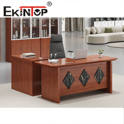 Luxe Modern Executive Bureau Houten L-vorm Uitschuifbaar