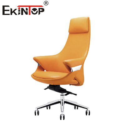 Ergonomische Executive gele leren stoel Indoor Lounge Chair