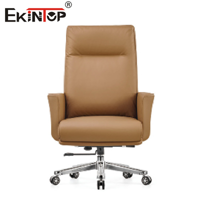 Bruine Manager Swivel Leather Chair voor Kantoormeubilair