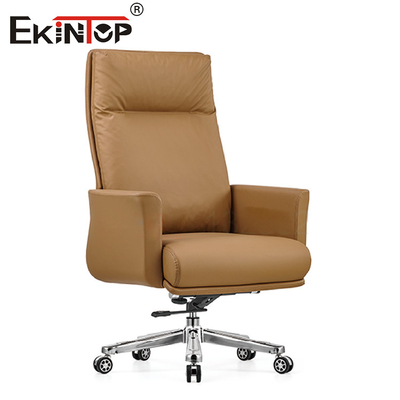 Bruine Manager Swivel Leather Chair voor Kantoormeubilair