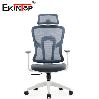 Gray Modern Swivel Ergonomic Mesh-Bureaustoel met Hoofdsteun