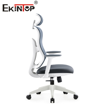 Gray Modern Swivel Ergonomic Mesh-Bureaustoel met Hoofdsteun