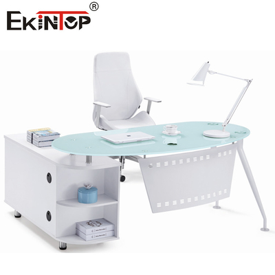 Studentenstudie Tempered Office Glass Desk Verdikte harde afgeronde hoeken