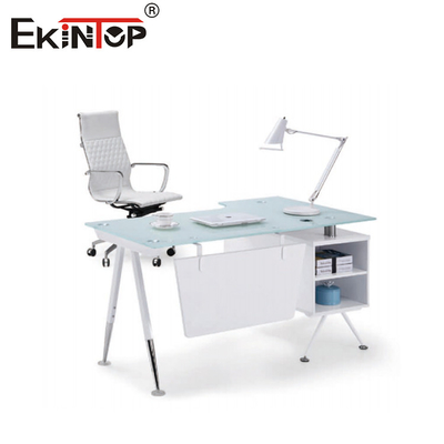Moderne witglas bureau met latrine rechthoekige computer bureau Huismeubelen