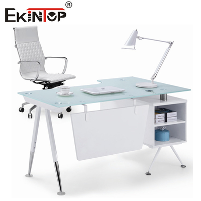 Moderne witglas bureau met latrine rechthoekige computer bureau Huismeubelen