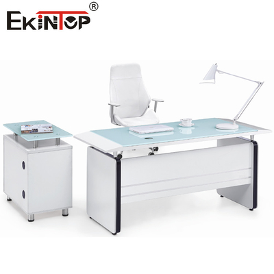 Moderne witglas bureau met latrine rechthoekige computer bureau Huismeubelen
