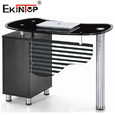 Luxe kleine glazen bureau met opslagkas Executive kantoor bureau meubilair