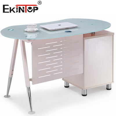 Luxe kleine glazen bureau met opslagkas Executive kantoor bureau meubilair