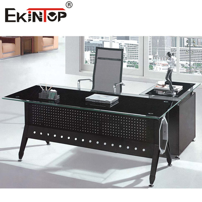Metalen benen met kast Glas bureau Moderne Home Office Computer bureau
