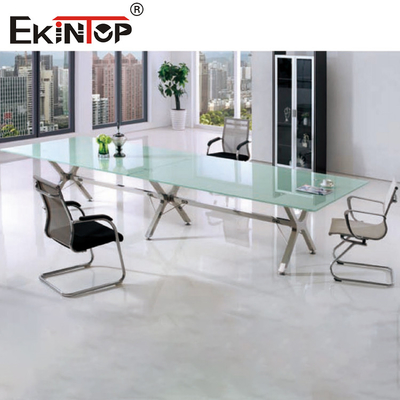 Rectangulaire zwarte conferentietafel Elegante zakelijke sfeer 10 zitplaatsen
