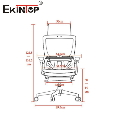 Ontploffingsbestendige kantorenstoel met een flip-up armsteun van nylon