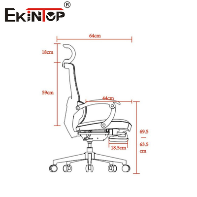 Ontploffingsbestendige kantorenstoel met een flip-up armsteun van nylon