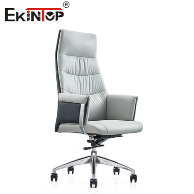 Moderne wit leer ergonomische kantoorstoel Slanke stijl en uitzonderlijk comfort