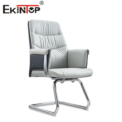 Moderne wit leer ergonomische kantoorstoel Slanke stijl en uitzonderlijk comfort