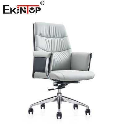 Moderne wit leer ergonomische kantoorstoel Slanke stijl en uitzonderlijk comfort