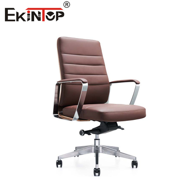 ODM Moderne lederen armstoelen met metalen chroombasis