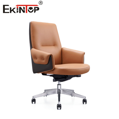Ontspan in elegantie Executive PU leer kantoor stoel met stille PU wielen