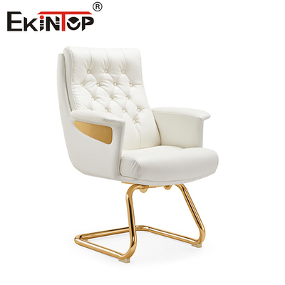 Witte Executive Leather Office Chair Multifunctionele Mechanisme