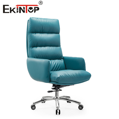 Moderne blauwe valse lederen fauteuil Slank ontwerp voor moderne ruimtes