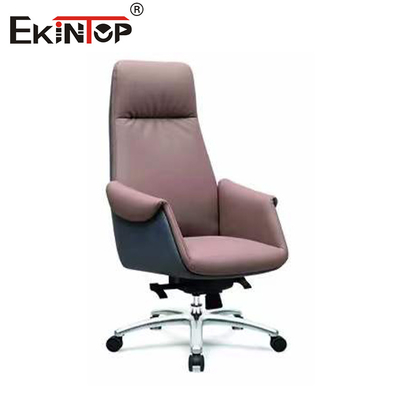 Indoor PU Ergonomische draaibare leer kantoorstoel High Back ODM