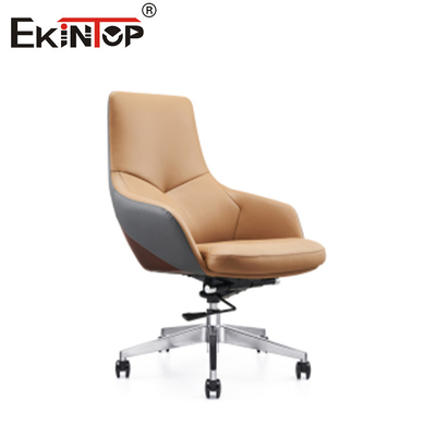 Hoog rug leer kantoor stoel met metalen benen en Casters Chrome basis