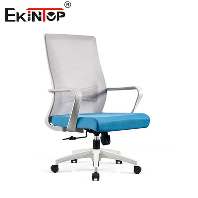 Mid back Mesh kantoorstoel met armleuningen Nylon basis zelf assembleren
