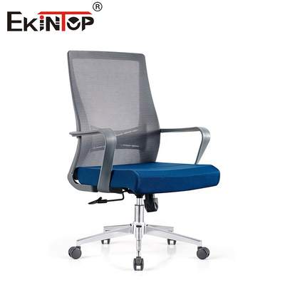 Mid back Mesh kantoorstoel met armleuningen Nylon basis zelf assembleren