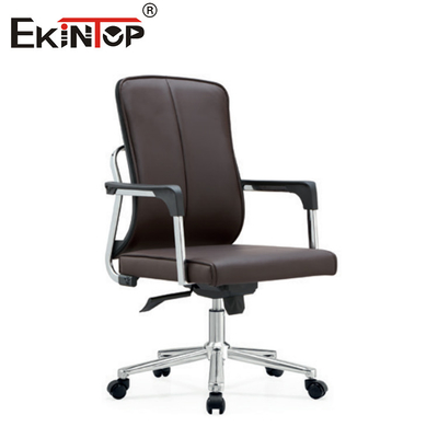 Mid back leer kantoor stoel met metaal frame 10 jaar garantie