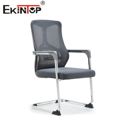 Mid back Zwarte kantoorstoel met mesh rugleuning en metalen frame