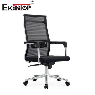 Ergonomisch gebogen kantelstoel met metalen frame en armleuningen