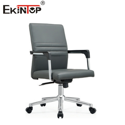 Moderne mid back leer kantoorstoel met wielen aanpasbaar