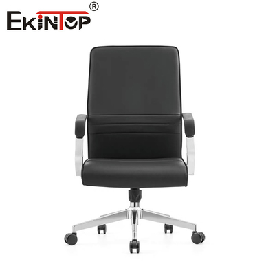 Moderne mid back leer kantoorstoel met wielen aanpasbaar