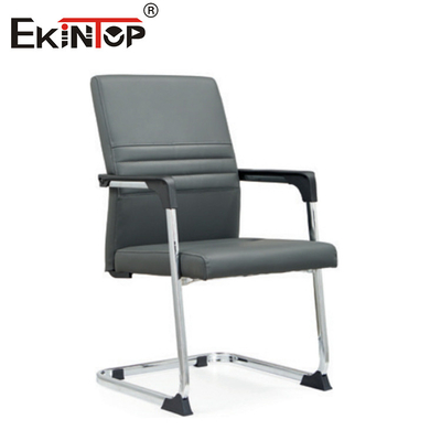 Mid back Executive leer kantoor stoel met metalen basis en armleuningen