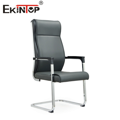 OEM Zwarte hoge kantoorstoel met metalen frame leer materiaal Business Style