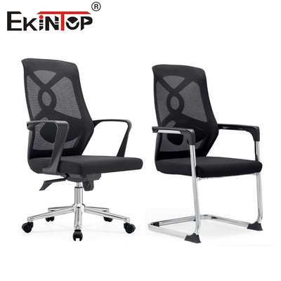 Zwarte mid-back mesh kantoorstoel met armleuningen Moderne stijl aanpasbaar