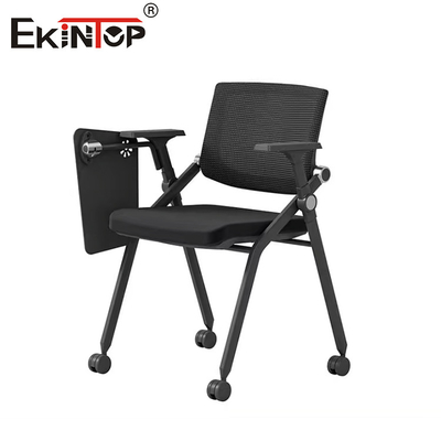 Grijze opvouwbare trainingsstoelen met schrijfbord in moderne stijl