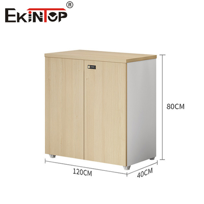 Houten kleine boekenkast archiefkast in noten kleur met moderne stijl