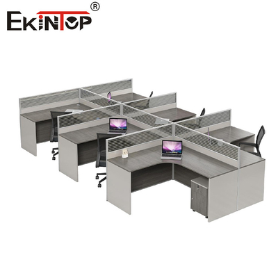 Moderne kantoorwerkstation 6 personen kantoor bureau bureau tafel met lade voor personeel