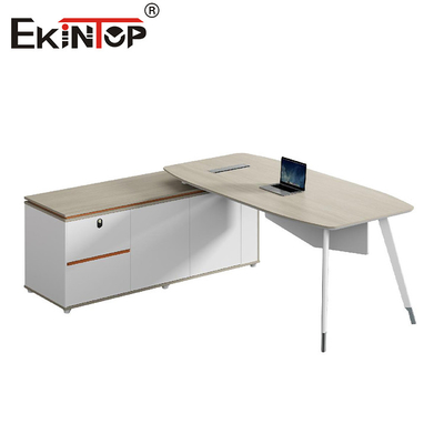 L-vormige bureau tafel Executive moderne bureaus met opslagkasten