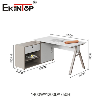 Hoogwaardige walnootkleur L-vormige bureau in moderne stijl