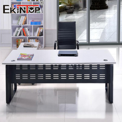 Minimalistische stijl Witte kantoor bureau meubel ontwerper bureau ergonomisch