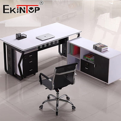 Moderne kantoor bureau L-vormig bureau Aanpasbaar houten hoek bureau